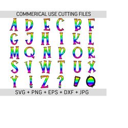 rainbow font svg, rainbow alphabet, pride font svg , gay pride font svg, lgbt pride font svg, gay pride alphabet svg, instant download