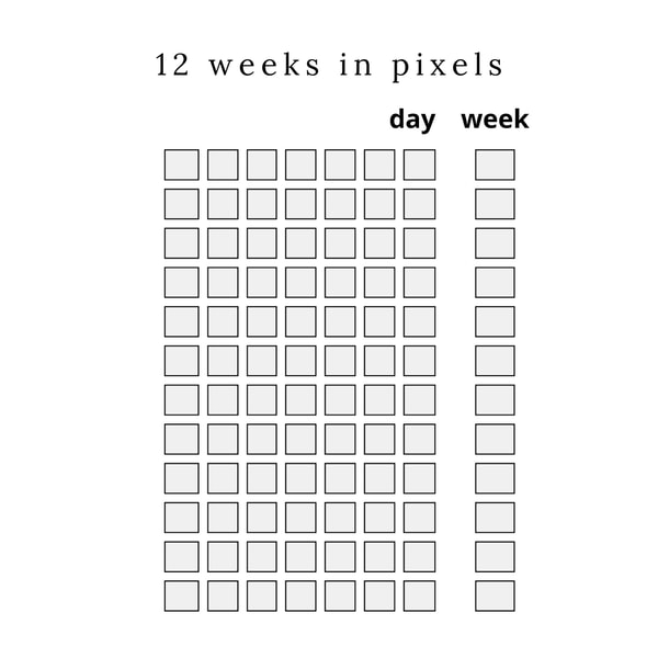 12 Week Checkbox 12 weeks in pixels, Pixels, Planner 12 Week.Printable, List, - Inspire ...