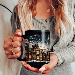 vintage christmas mug, 15oz christmas big mug, christmas gift coffee mug