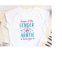 keeper of the gender auntie love you svg png, gender reveal shirt svg, pregnancy announcement girl boy, gender reveal svg