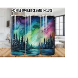 3d alcohol ink northern lights 20oz skinny tumbler png, straight skinny tumbler, sublimation design png,digital download +20 free designs