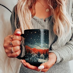 vintage christmas mug, 15oz christmas big mug, christmas gift mug