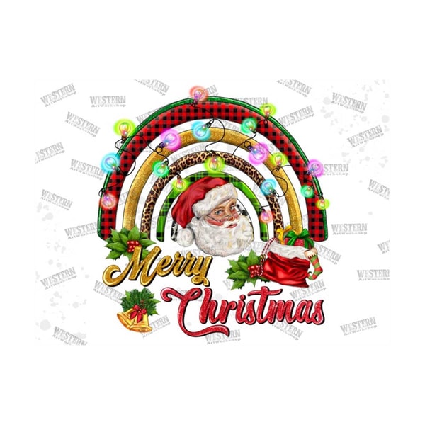 Christmas Santa Rainbow Png, Merry Christmas Png, Light Png, - Inspire ...