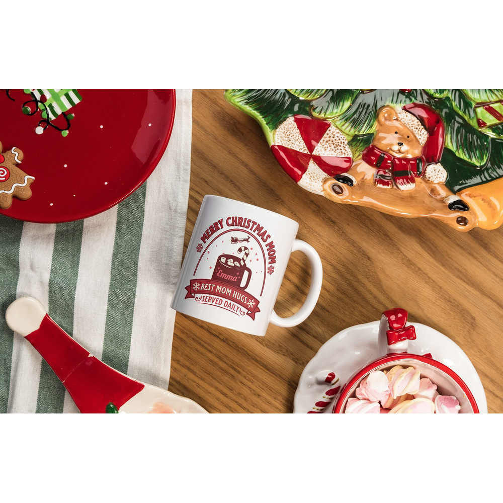 Personalized Christmas Gift for Mom and Dad, Custom Hot Cocoa Mug with Name or Family Name, First Christmas as Mom and Dad - 6.jpg