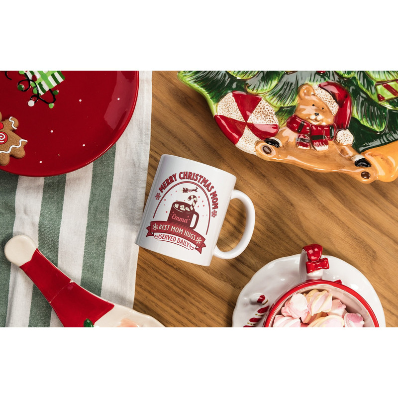 Personalized Christmas Gift for Mom and Dad, Custom Hot Cocoa Mug with Name or Family Name, First Christmas as Mom and Dad - 6.jpg