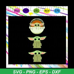 star wars the mandalorian the child cartoon poses, star wars shirt,star wars gift,star wars lover svg, for silhouette, f