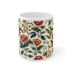 botanical bliss ceramic coffee of tea mug 11oz
