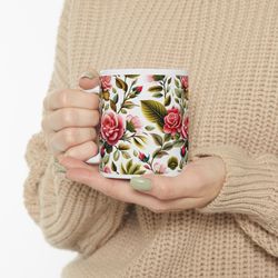 charming garden bloom ceramic mug 11oz