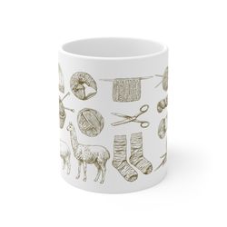 knitting therapy relax and sip your favorite hot beverage from this generous 11oz ceramic mug