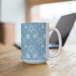 snowflake serenity mug extra large 15oz ceramic mug