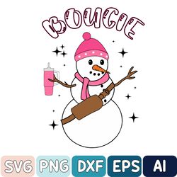 Boujee Snowman Ready To Press Svg, Snowman Svg, Christmas Lights Svg, Western, Christmas Svg, Design Download