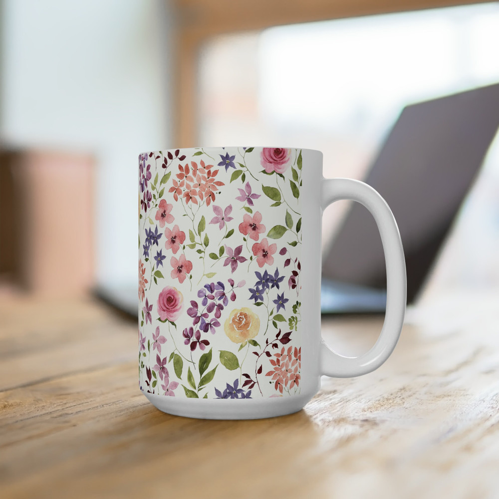 Whimsical Garden Coffee Mug - Delightful and Playful Extra-Large 15oz Ceramic Mug - 1.jpg