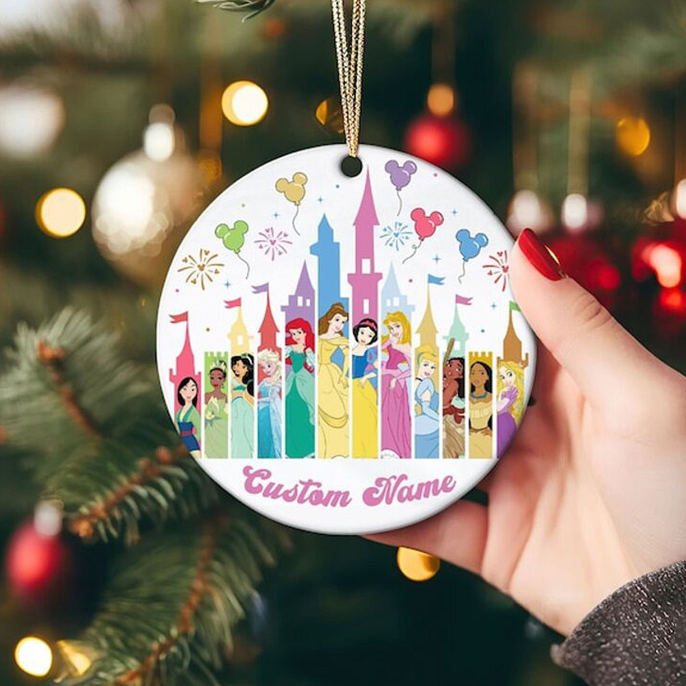 Custom Name Princess Ornament, Disney Characters Christmas Home Decor Ornaments, Disneyworld Magic Kingdom Gift, Christmas Home Decor - 1.jpg