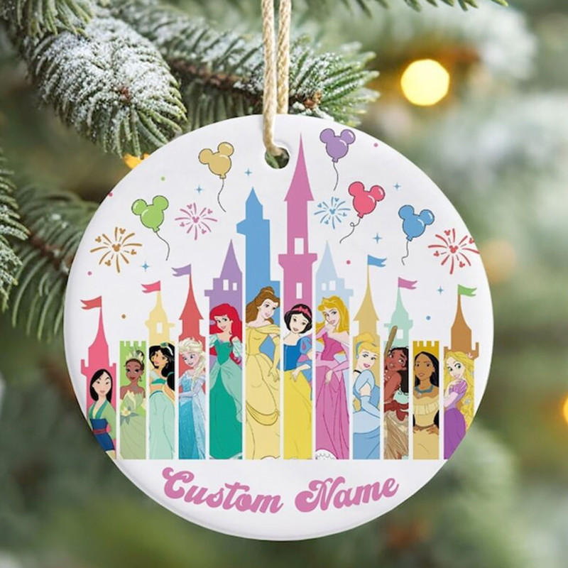 Custom Name Princess Ornament, Disney Characters Christmas Home Decor Ornaments, Disneyworld Magic Kingdom Gift, Christmas Home Decor - 2.jpg