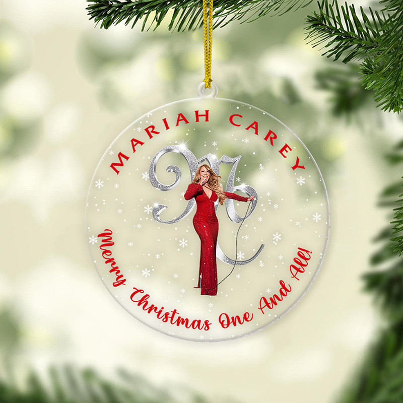 Mariah Carey Merry Christmas One and All Tour 2023 Ornament, Custom Mariah Carey 2023 Tour Ornament, All I Want For Christmas Ornament - 1.jpg