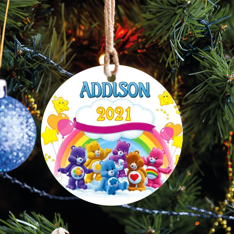 Personalized Care Bears Ornament, Cartoon Ornament 2023 Gift, Custom Name ornament, CareBears Willow Bears, Cartoon Ornament - 1.jpg