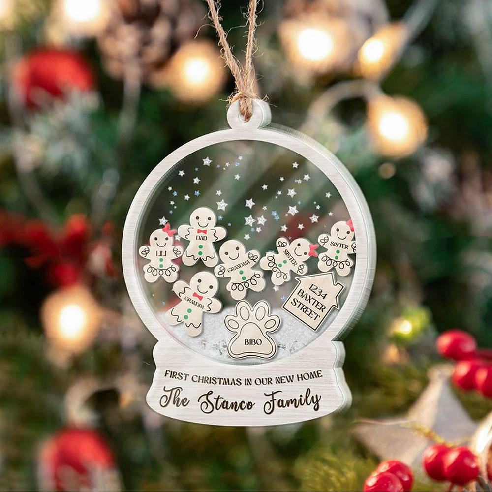 Personalized Gingerbread Family Ornament 2023, Custom Family Christmas Ornament, 4D Customized Cookie Ornament Gift for Christmas - 1.jpg