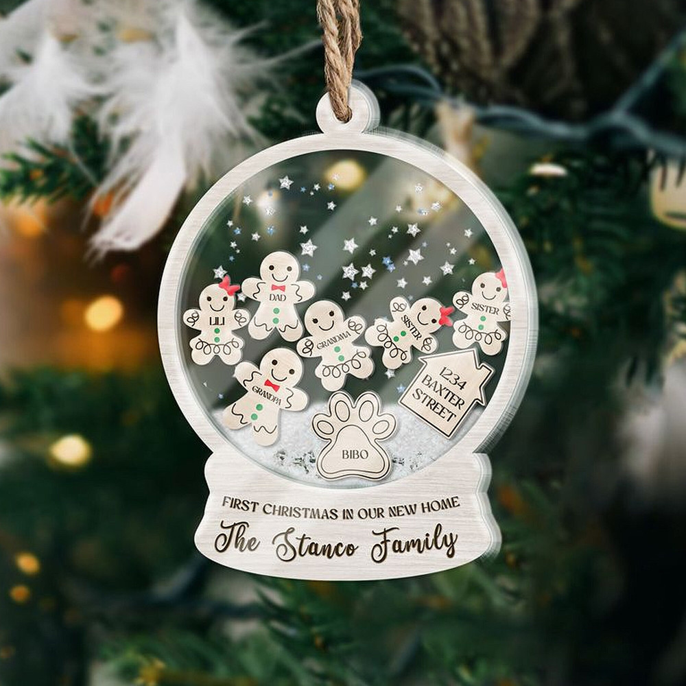 Personalized Gingerbread Family Ornament 2023, Custom Family Christmas Ornament, 4D Customized Cookie Ornament Gift for Christmas - 2.jpg