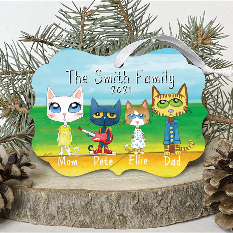 Personalized Pete The Cat Ornament 2023, Pete The Cat Lovers, Pete The Cat Family Christmas Ornament, Cute Cat Ornament, Custom Ornament 202 - 1.jpg