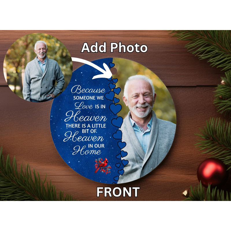 Personalized Memorial Ornament, Memorial Photo Christmas Ornament, Memorial Gift, Sympathy Gift, Remembrance Gift - 3.jpg