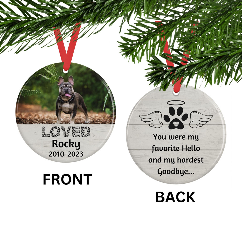 Personalized Pet Memorial Ornament, Pet Lover Gift, Dog Memorial Ornament, Pet Photo Ornament, Remembrance Ornament, Christmas Gift - 2.jpg