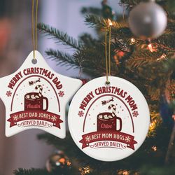 personalized family name christmas ornaments, customized christmas tree ornaments, custom name gift