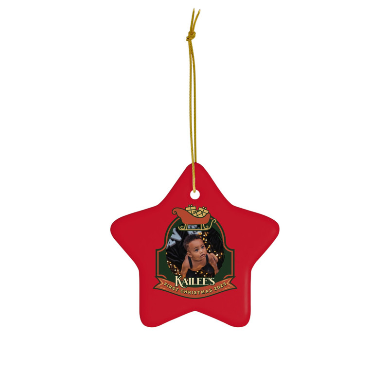RED Personalized Baby First Christmas Ornaments with Baby Photo, Custom Name Gift, Custom Family photo, Personalized Christmas Ornaments - 4.jpg