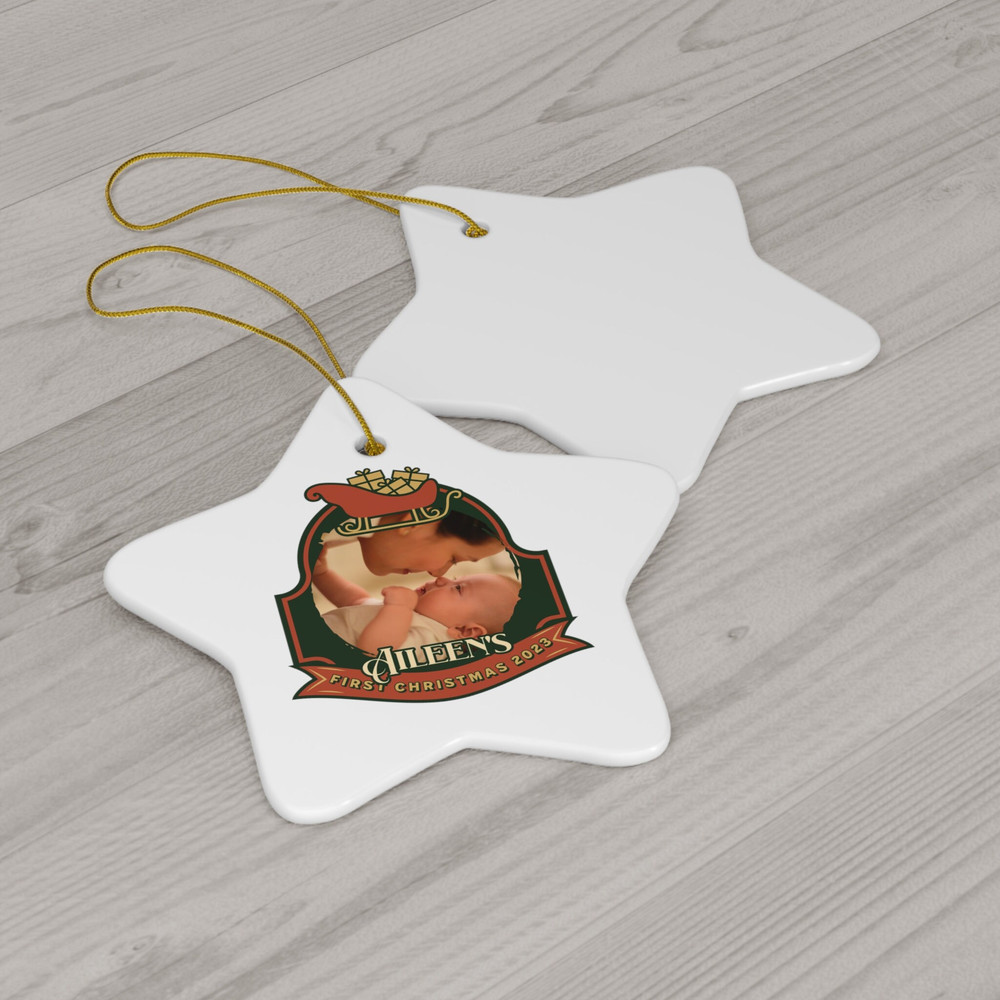RED Personalized Baby First Christmas Ornaments with Baby Photo, Custom Name Gift, Custom Family photo, Personalized Christmas Ornaments - 9.jpg