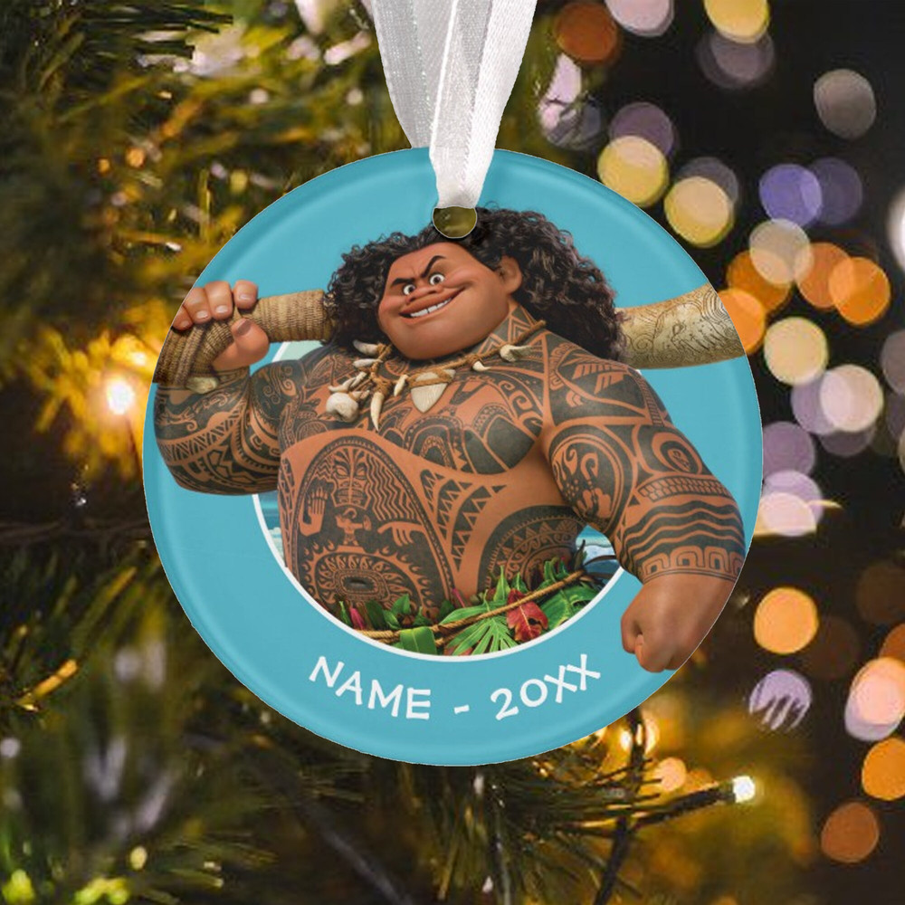 Custom Maui Moana Ornament, Personalized Moana Christmas 2023 Ornament, Custom Name 2023 Keepsake Gift, Christmas Ornament kids - 1.jpg