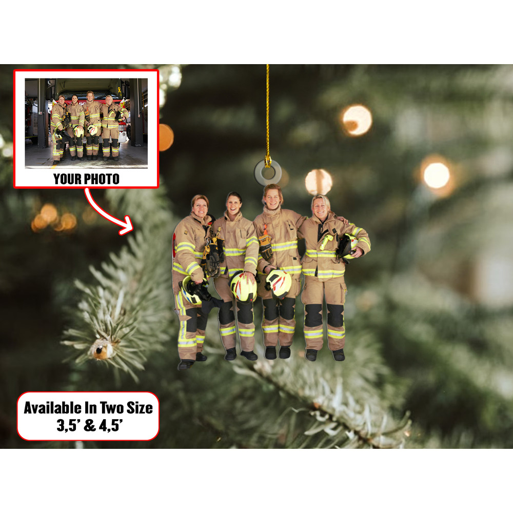 Custom Firefighter Photo Ornament, Custom Firefighter Photo Ornament Xmas, Christmas Shape Ornament Acrylic, Gift For Tree Decor - 4.jpg