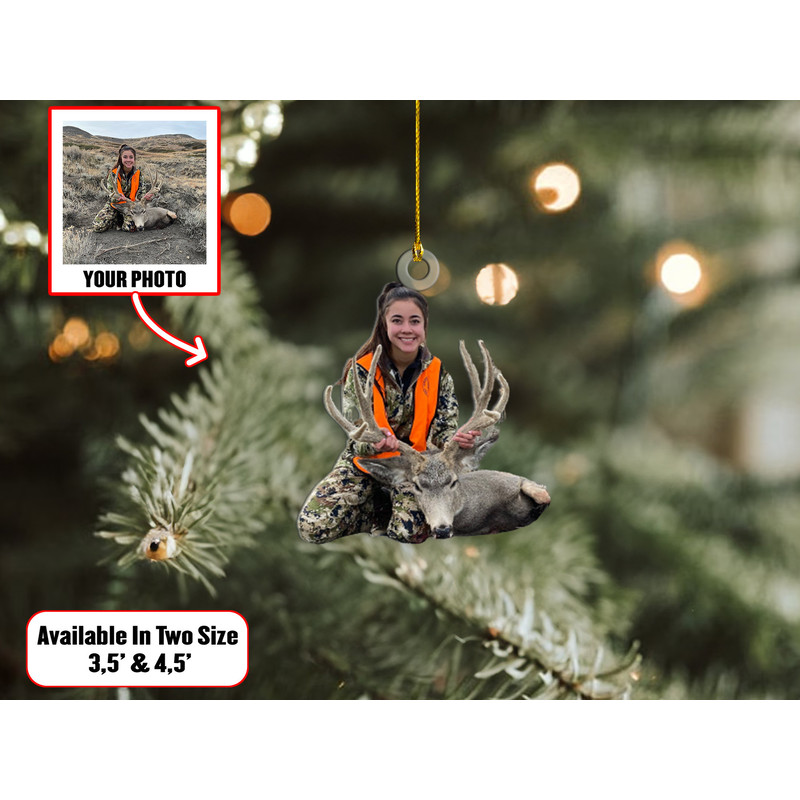Custom Photo Hunting Ornament, Hunting Ornament, Gift for Deer Hunting Lovers, Hunter Christmas Ornament, Custom Photo Ornament, Hunter Gift - 2.jpg