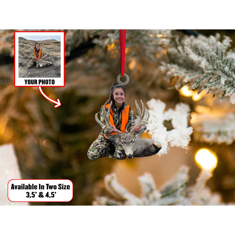 Custom Photo Hunting Ornament, Hunting Ornament, Gift for Deer Hunting Lovers, Hunter Christmas Ornament, Custom Photo Ornament, Hunter Gift - 4.jpg