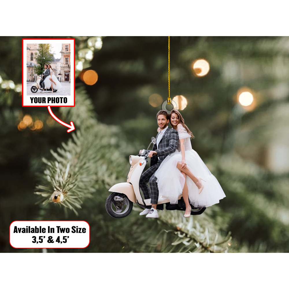 Custom Wedding Photo Ornament, Custom Couple Photo Ornament Xmas, Christmas Shape Ornament Acrylic, Gift For Wedding, Gift For Tree Decor - 1.jpg