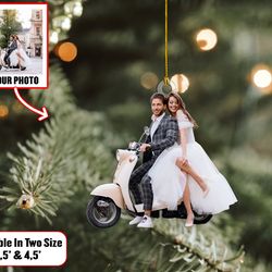 custom wedding photo ornament, custom couple photo ornament xmas, christmas shape ornament acrylic