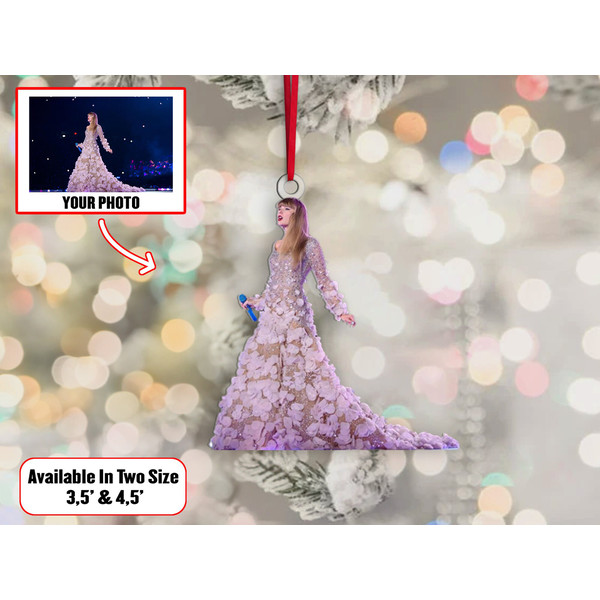Custom Taylor Swiftie Christmas Photo Ornament, Custom Photo Ornament Xmas, Christmas Shape Ornament Acrylic, Gift For Tree Decor - 2.jpg