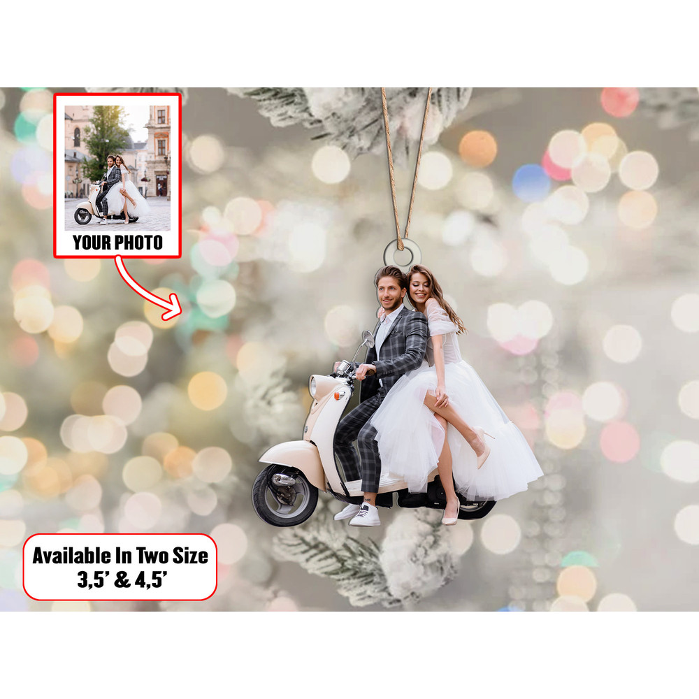 Custom Wedding Photo Ornament, Custom Couple Photo Ornament Xmas, Christmas Shape Ornament Acrylic, Gift For Wedding, Gift For Tree Decor - 2.jpg