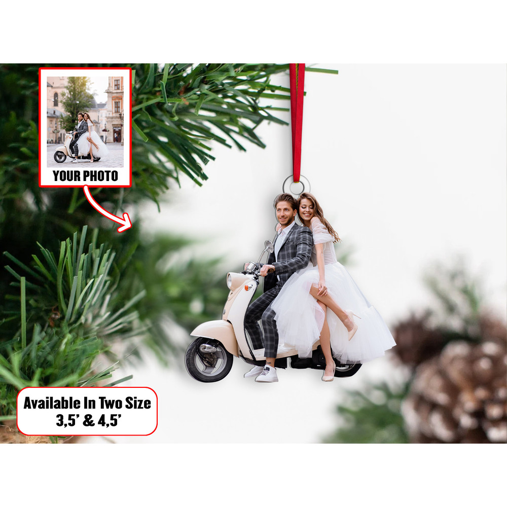 Custom Wedding Photo Ornament, Custom Couple Photo Ornament Xmas, Christmas Shape Ornament Acrylic, Gift For Wedding, Gift For Tree Decor - 3.jpg