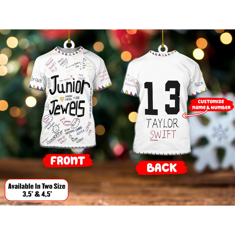 Junior Jewels Ornament, Custom Name and Number Taylor Swift Ornament, You Belong With Me Outfit, Junior Jewels Taylor Swift Eras Tour - 1.jpg