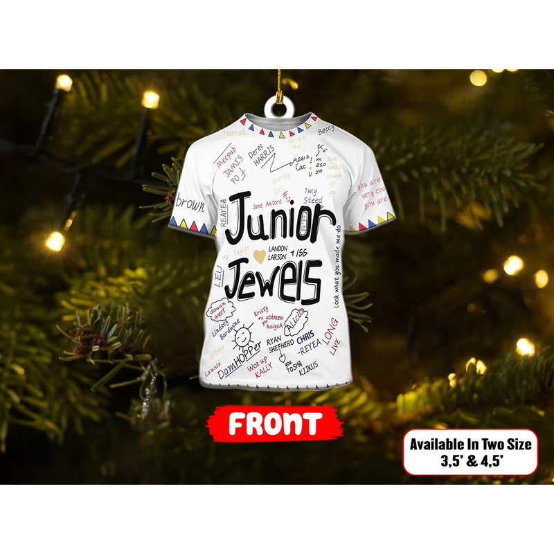 Junior Jewels Ornament, Custom Name and Number Taylor Swift Ornament, You Belong With Me Outfit, Junior Jewels Taylor Swift Eras Tour - 2.jpg