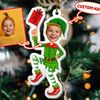 Personalized Cute Baby Elf Ornament, Custom Photo Ornament, Baby Elf Christmas Ornament, First Christmas Ornament, Kids Ornament - 1.jpg