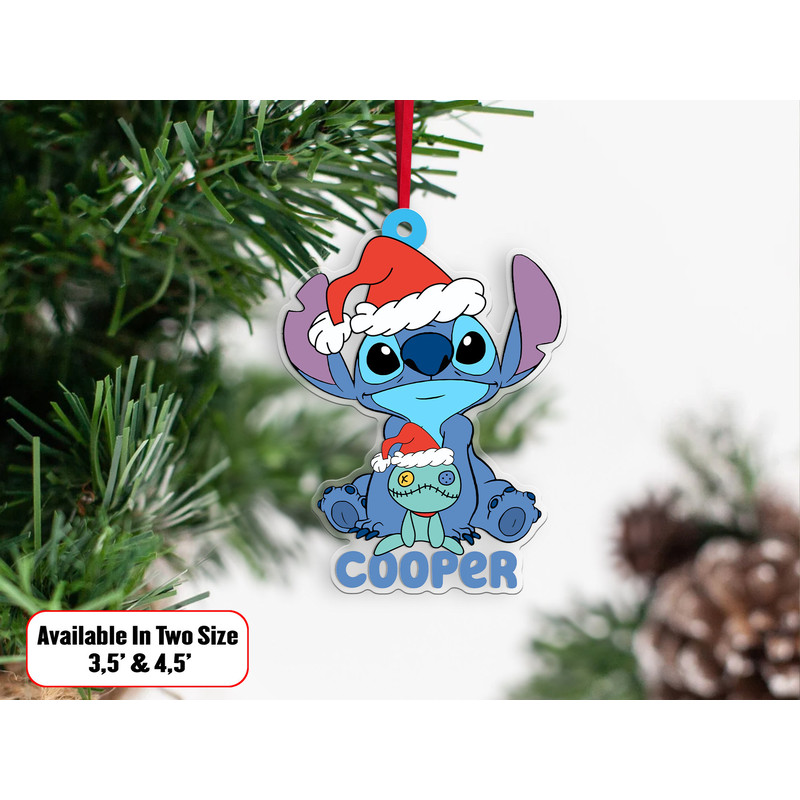 Personalized Disney Stitch Christmas Ornament, Disney Family Christmas Tree Hanging Ornament, Xmas Stitch Gifts, Merry Stitchmas, Xmas Decor - 3.jpg