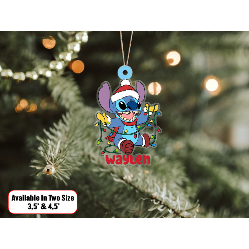 Personalized Disney Stitch Christmas Ornament, Disney Family Christmas Tree Hanging Ornament, Xmas Stitch Gifts, Merry Stitchmas, Xmas Decor - 6.jpg