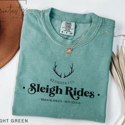 reindeer sleigh rides t-shirt png, reindeer t-shirt png, sleigh rides t-shirt png, santa claus sleigh rides t-shirt  png