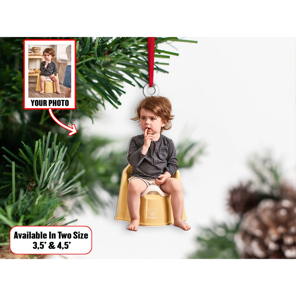 Personalized Kids Photo Ornament, Christmas Shape Ornament Acrylic, Custom Boy's Funny Christmas Ornament, Gift For Tree Decor - 1.jpg