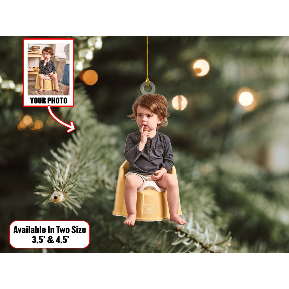 Personalized Kids Photo Ornament, Christmas Shape Ornament Acrylic, Custom Boy's Funny Christmas Ornament, Gift For Tree Decor - 2.jpg