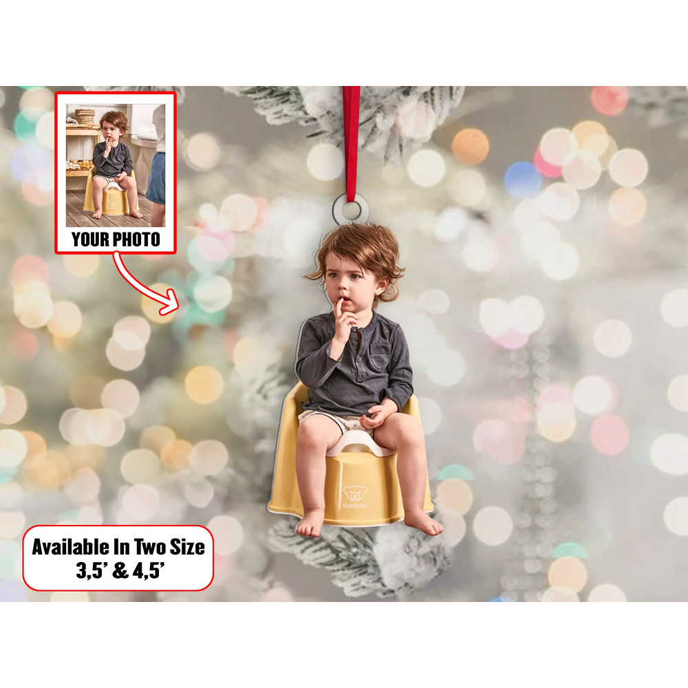 Personalized Kids Photo Ornament, Christmas Shape Ornament Acrylic, Custom Boy's Funny Christmas Ornament, Gift For Tree Decor - 3.jpg