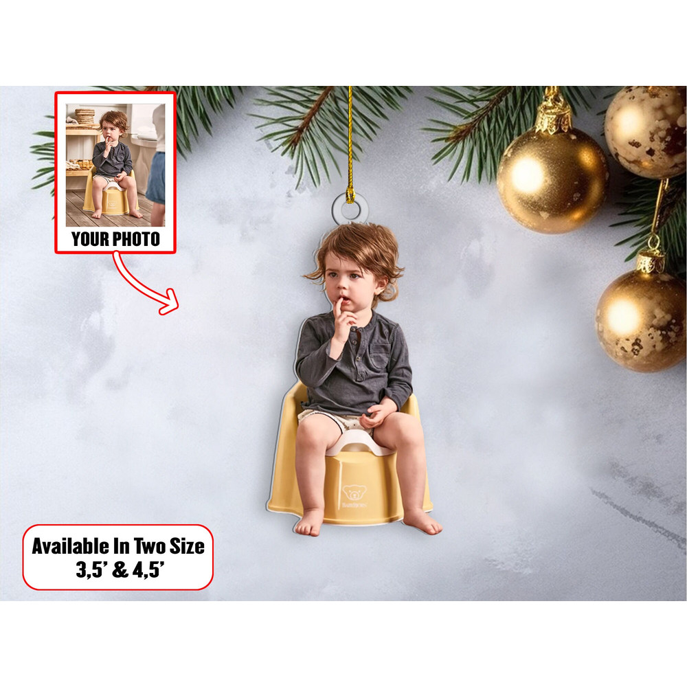 Personalized Kids Photo Ornament, Christmas Shape Ornament Acrylic, Custom Boy's Funny Christmas Ornament, Gift For Tree Decor - 4.jpg
