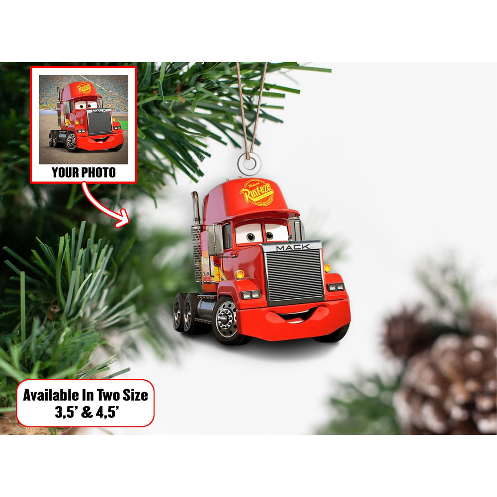 Personalized Mcqueen Car Photo Ornament, Custom Name Ornament Xmas, Funny Christmas Ornament, Gift For Kids Decor, Gift For Tree Decor - 2.jpg