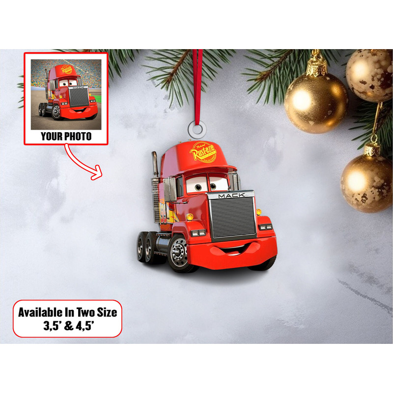 Personalized Mcqueen Car Photo Ornament, Custom Name Ornament Xmas, Funny Christmas Ornament, Gift For Kids Decor, Gift For Tree Decor - 4.jpg
