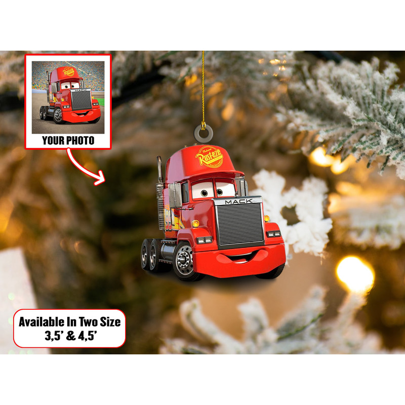 Personalized Mcqueen Car Photo Ornament, Custom Name Ornament Xmas, Funny Christmas Ornament, Gift For Kids Decor, Gift For Tree Decor - 5.jpg